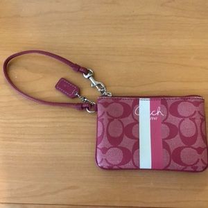 Pink coach wristlet